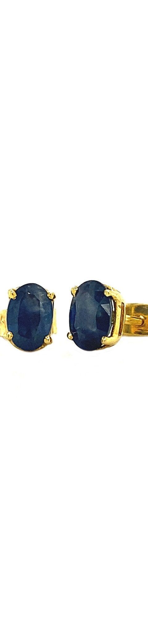 Vintage 14K Gold Stud Earrings with Sapphire